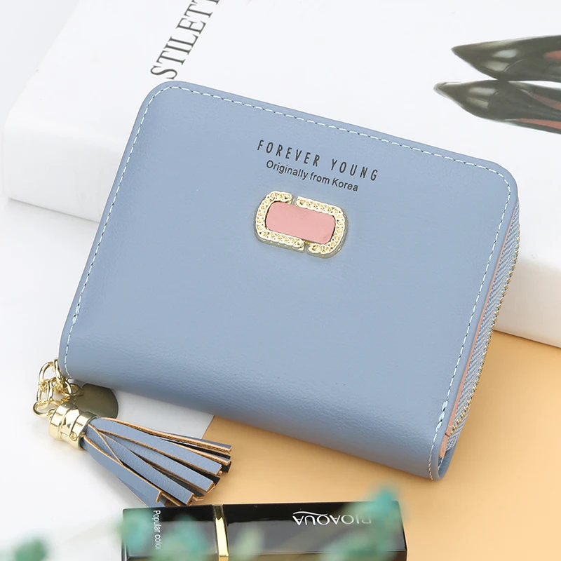 Кожаный кошелек Женский держатель для карт бизнеса монет маленькая сумка на