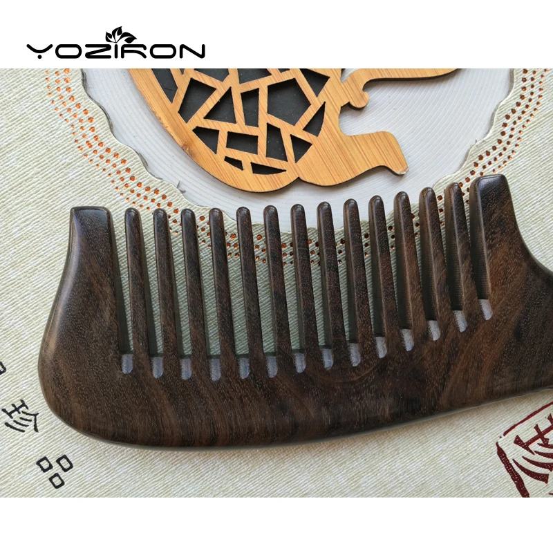 YOZIRON высокое качество широкий зуб Бутик волос деревянные расчески драгоценный