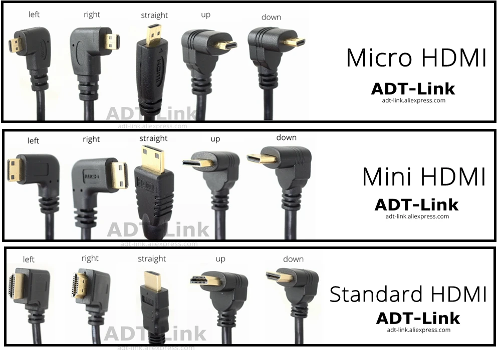 10 см вверх вниз правый левый угловой мини HDMI штекер гнездо кабель для ноутбука ПК