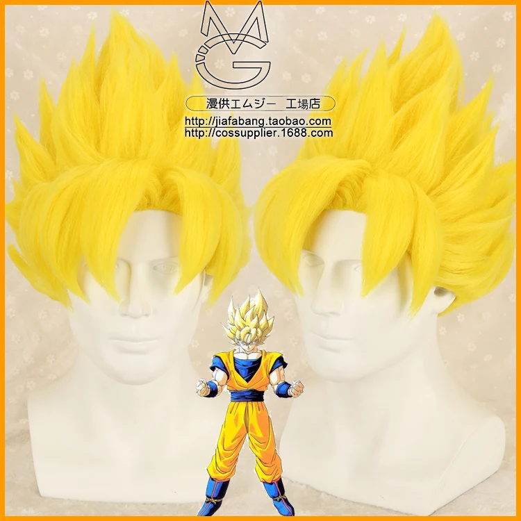 Драконий жемчуг Z GOKU Золотой Блонд уже stlye Аниме Косплей Костюм парик + бесплатная