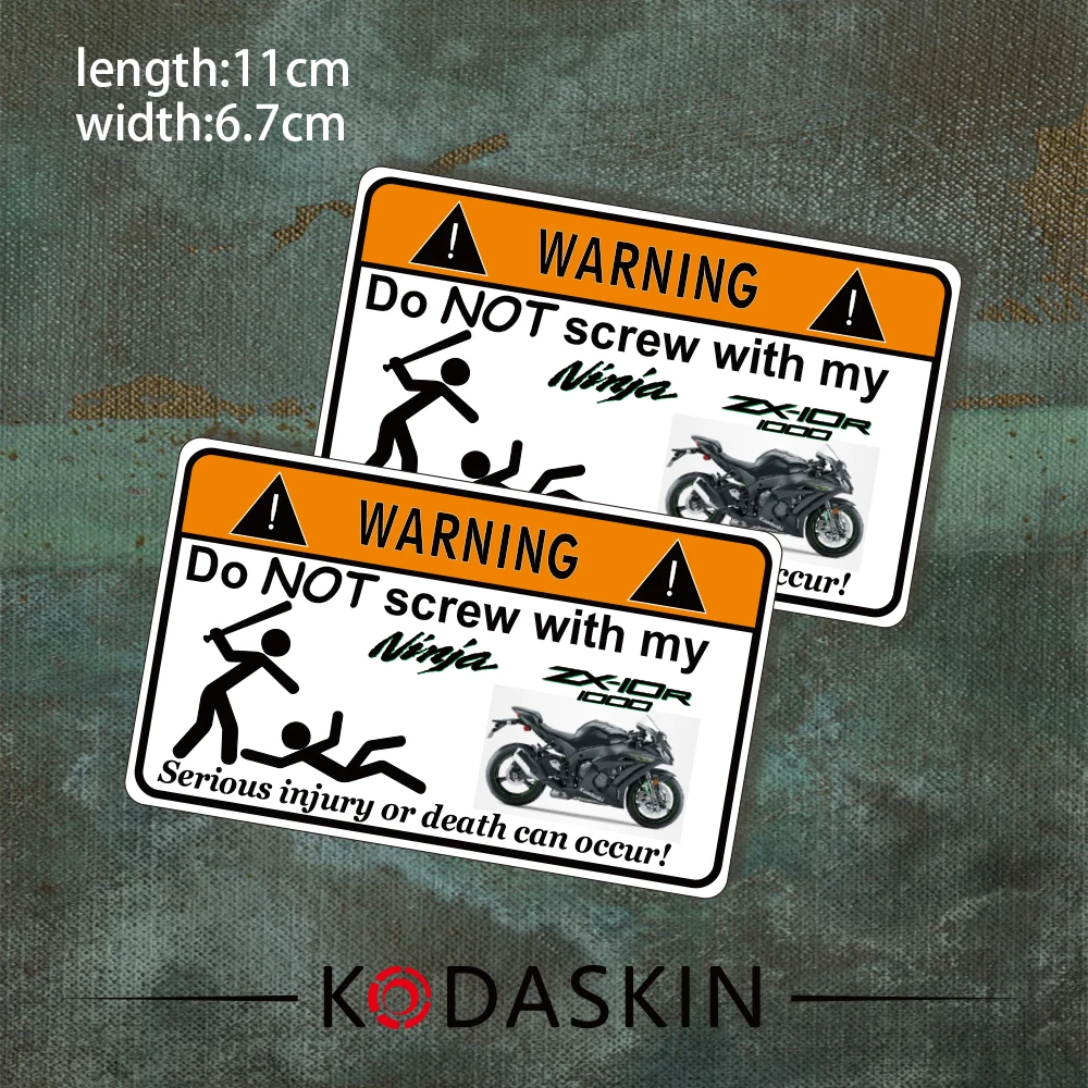 

KODASKIN Emblem 2D Decals Motorcycle Vinyl Sticker Graphic Funny Joke Warning Sign for Kawasaki ZX-10R 1000 ZX1000