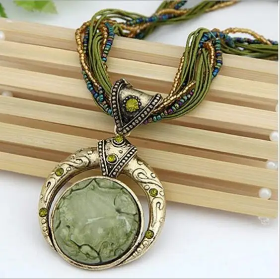 Aliexpress - 2020 New Hot Vintage Necklace Jewelry Fashion Popular Retro Bohemia Style Multilayer Beads Chain Crystal Grain Pendant Necklace