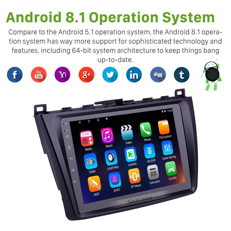 Seicane Android 8 1/Android 7 1 9 &quot2Din gps автомобильный Радио Tochscreen мультимедийный плеер для Mazda