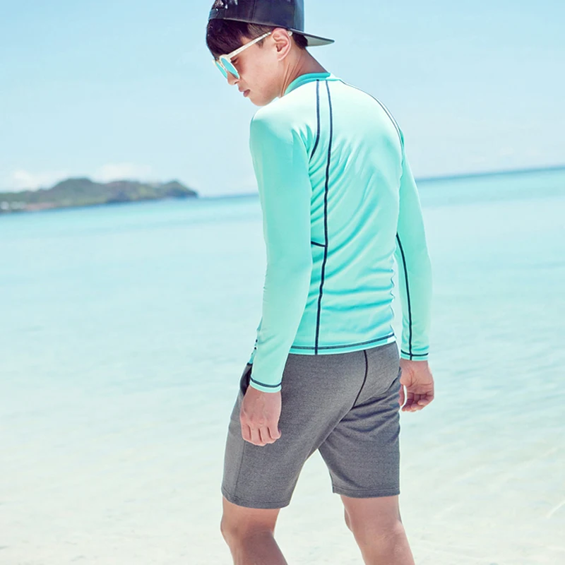 

Brand New Long Mens Trunk Water Sports Long Sleeves Swimwear Beach Rash Guards Summer Surfing Suit Two-Pieces Swimwear M~XXXL