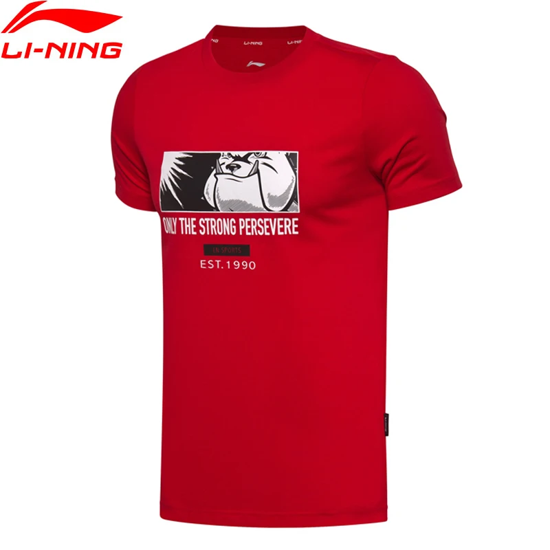 Li Ning мужской спортивный трикотаж 63% хлопок 37% полиэстеровый Обычный Fit Tee