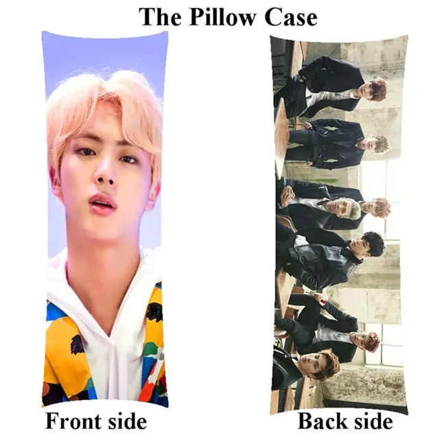 pillowcase Bangtan чехол для подушки для мальчиков Jin JungKook домашний длинный Чехол для подушки на заказ на день рождения - Цвет: pillowcase
