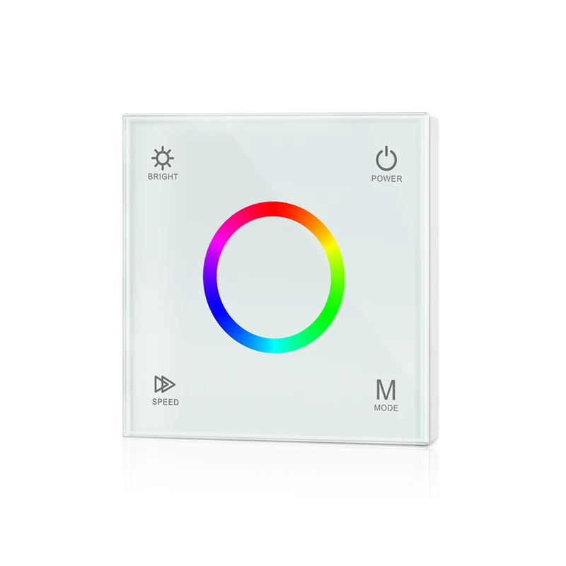 

Светодиодная лента управления ler настенное крепление 86 Тип Сенсорная панель RGB диммер T3 цветное кольцо для 12V-24V 5050 3528 Строка управления лентой