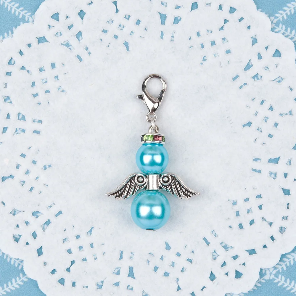 DoreenBeads Крыло ангела-хранителя клипсы старинные амулетные браслеты серебряные