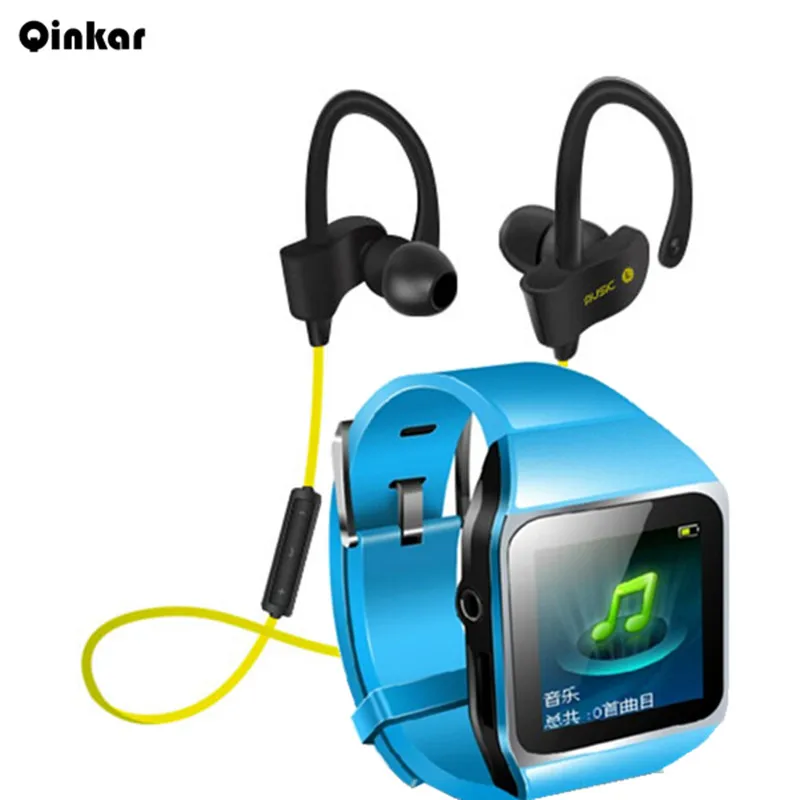 Qinkar 8 ГБ часы MP3 плеер + Bluetooth наушники 56 s bluetooth спортивные беспроводные Спорт