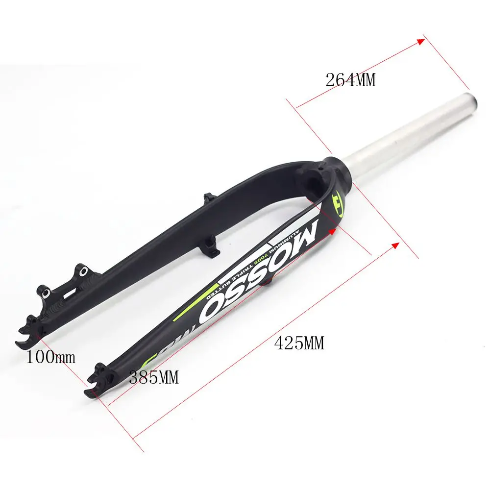 MD5 black green MOSSO сплав 7005 2" MTB жесткая вилка 28,6 мм 1 1/8" дисковый тормоз V тормоз прямой 100 мм MD2 PRO вилки - Цвет: MD5 black green