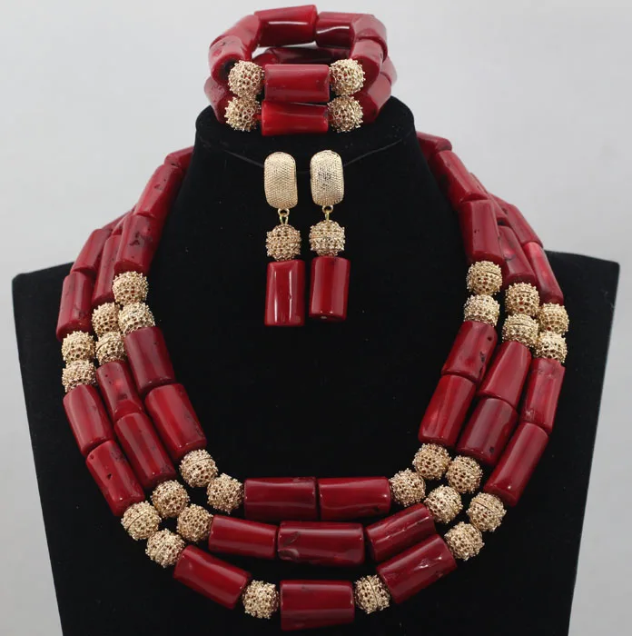 2016 нигерийские Коралловые бусы Свадебный комплект ювелирных изделий