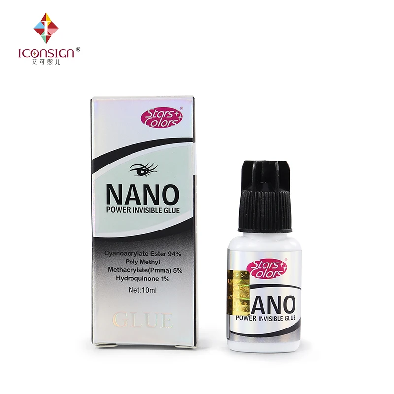 Невидимый Клей для ресниц Nano Power 10 мл 6 секунд быстрая сушка нетоксичный с низким