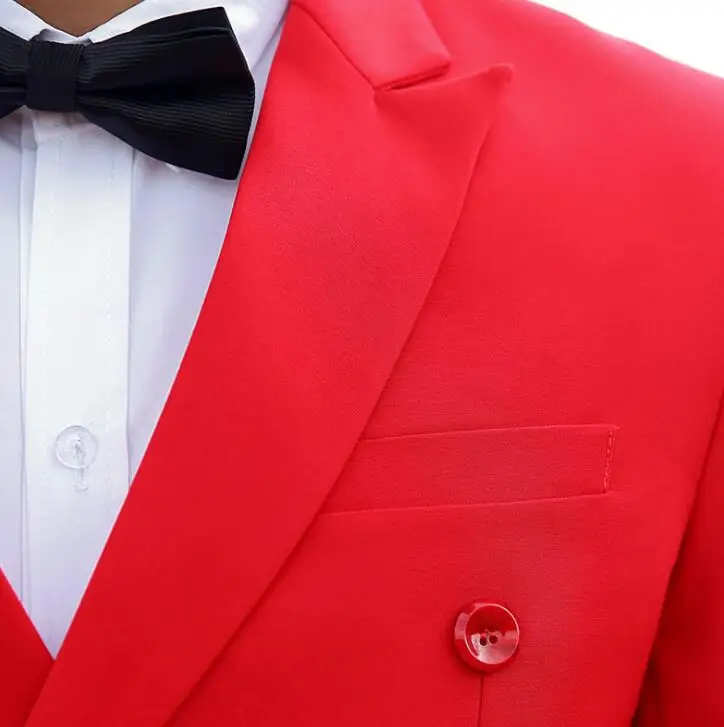 Blazer men groom suit set with pants mens wedding suits costume singer star style dance stage clothing red formal dress | Мужская одежда
