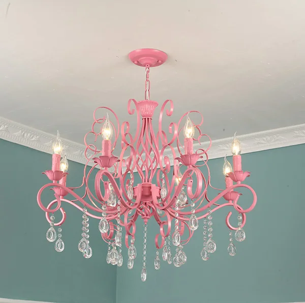 8 lights-Pink Artpad K9, Современный хрустальный светильник-Люстра для гостиной, свадьбы, комнаты, Декор, зеленый, розовый, светодиодный, для девочек, для детей, для спальни, подвесной светильник s - Цвет корпуса: 8 lights-Pink