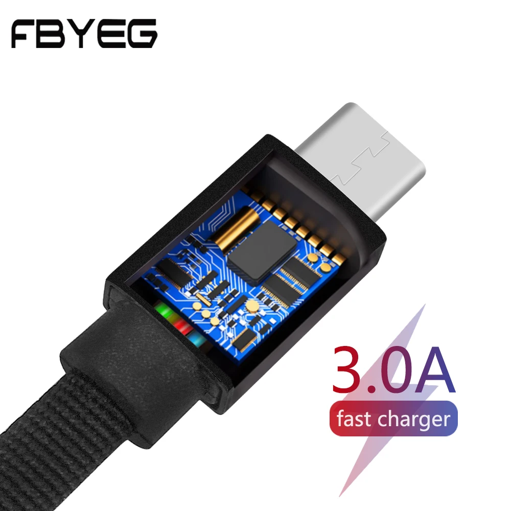Кабель USB типа C FBYEG 3A кабель Micro Usb для iphone Andriod Tpye кабели передачи данных Xiaomi Redmi Note 7