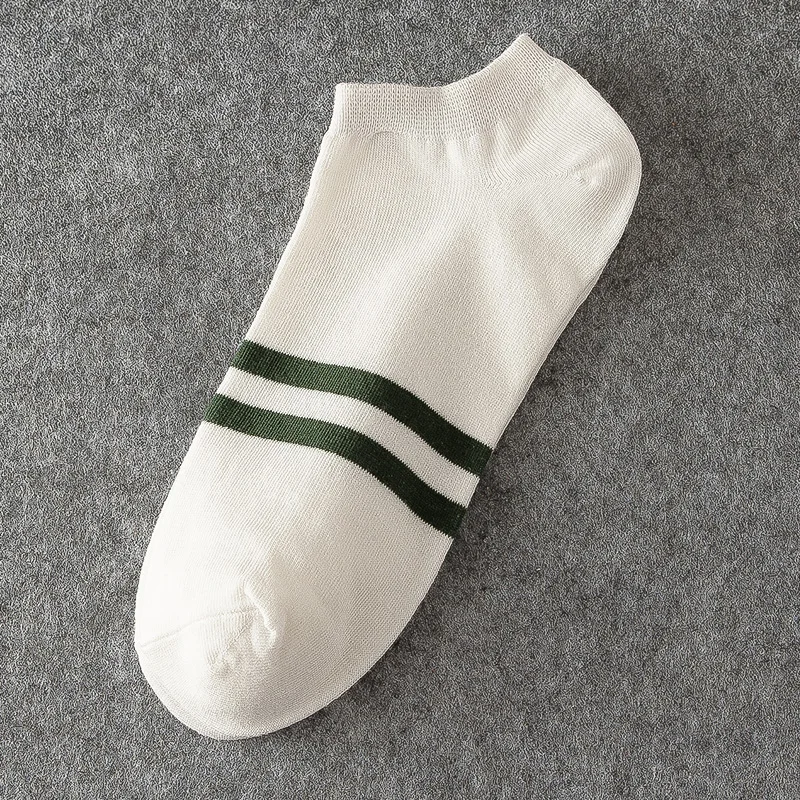 socks men ankle cotton summer short striped sneaker calcetines antideslizante hombre coolmax street fashion pack 5 pairs - Цвет: 3