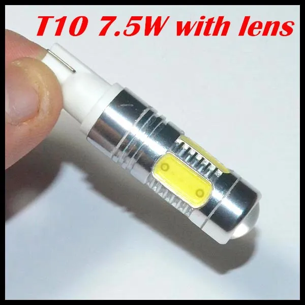 

Free shipping 10pcs/lot 168 bulb t10 7.5w higt power W5W 7.5W LED Reverse Light led W5W 168 Wedge Door Instrument Side Bulb Lamp