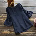 Женская винтажная Блузка с оборками на рукавах, лето 2021