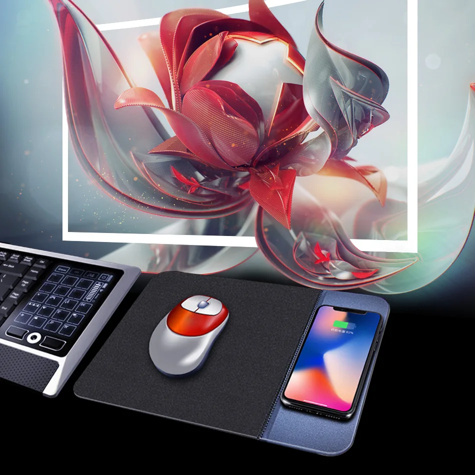 Qi беспроводной инновационные коврик для зарядки мыши 5 Вт Desktop мобильного телефона зарядное устройство коврики записи планшеты для iPhone samsung Galaxy