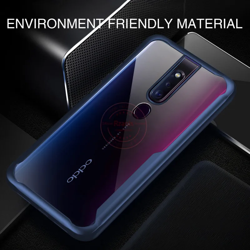 Rzants чехол для телефона Корпус для OPPO F11 Pro прозрачная задняя панель+ четыре угла ударопрочный тонкий чехол для OPPO F11 Pro