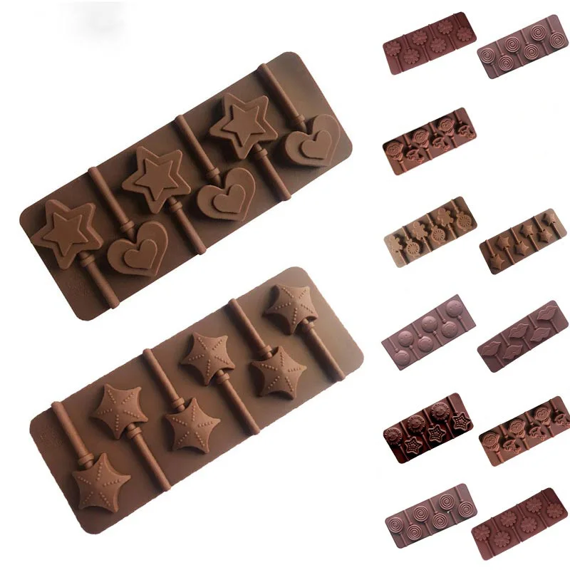 Продажа 1 шт. силиконовые леденцы Конфеты Шоколад пресс форм Высокое качество для