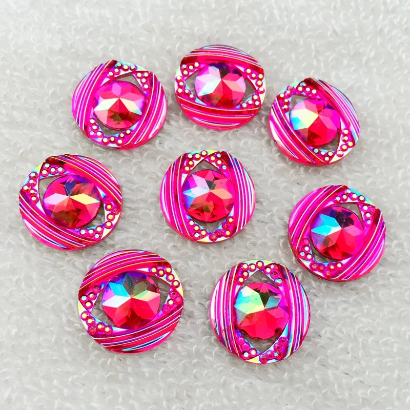 Круглые Хрустальные Стразы AB 10 шт. стразы с плоской задней стороной бусины