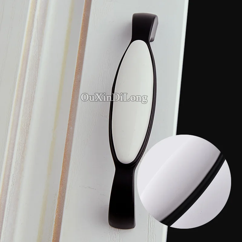 Классическая черно белая европейская кухонная дверная мебель ручки для ящиков