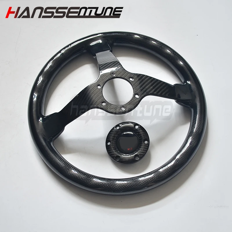 С оригинальным логотипом Универсальный гоночный руль из настоящего углеродного