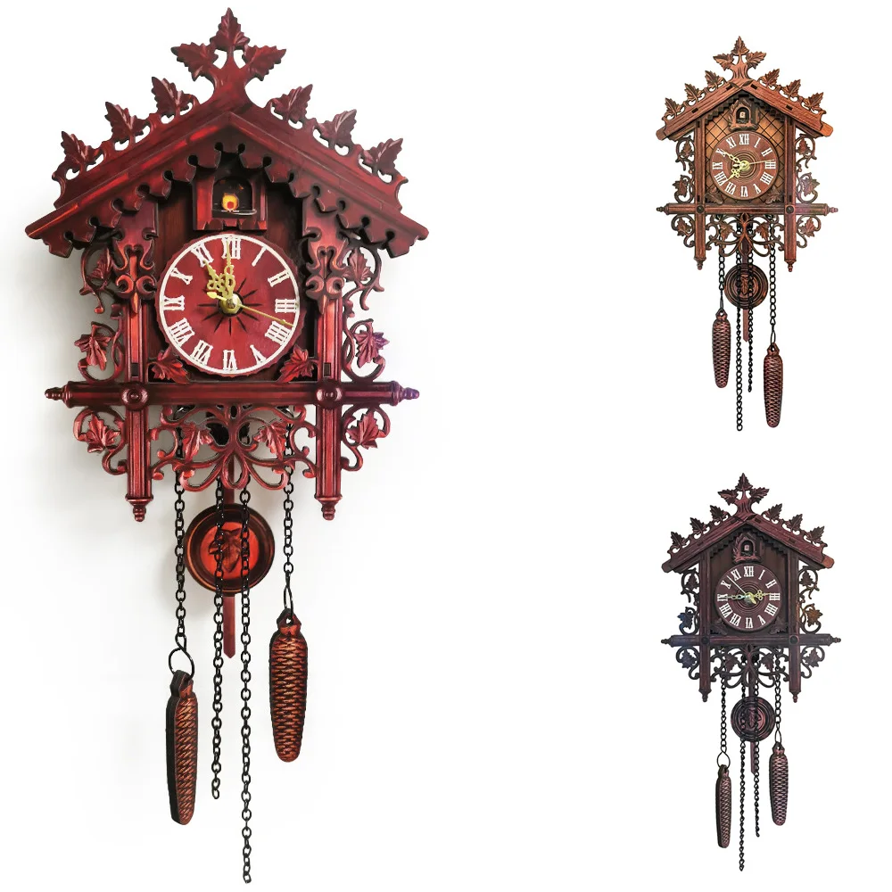 Ретро винтажные часы Cuckoo настенные ручной работы резьба по дереву дерево дом