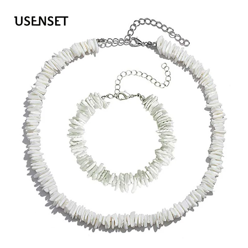 USENSET Shell Сломанной шт Цепочки и ожерелья пляжные цепочка на шею для мужчин подарок