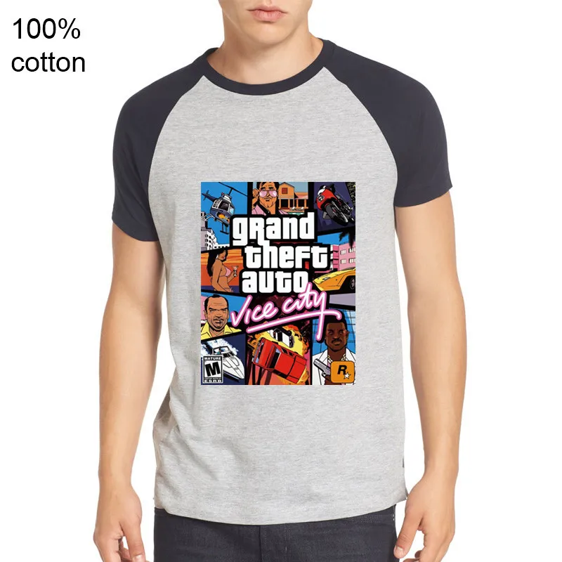 Дропшиппинг Grand Theft Auto Vice City футболка GTA футболки игровые мужские большой высокий