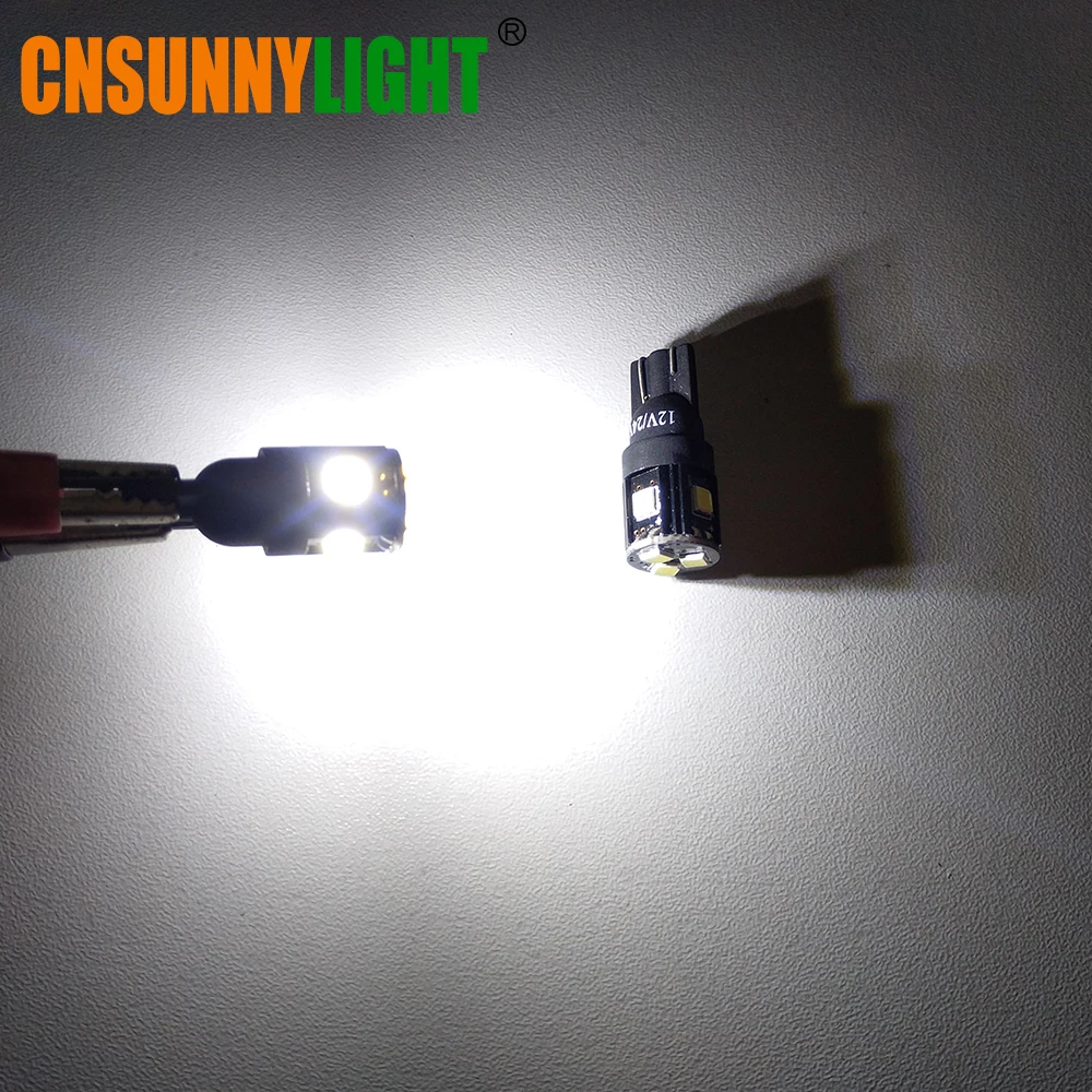 CNSUNNYLIGHT 6 шт. светодиодные T10 194 W5W белые автомобильные боковые задние фары