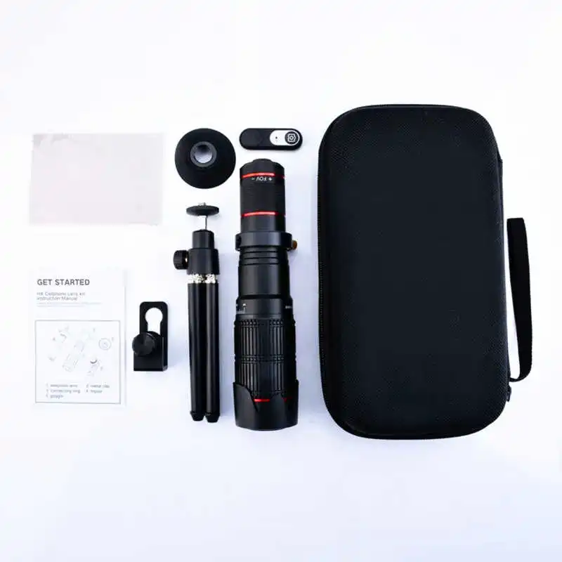 BLACK HD 4K 36x Телескоп Камера зум Оптический Телефон телеобъектив для iphone samsung Xiaomi huawei смартфон Объективы для мобильных телефонов - Цвет: BLACK
