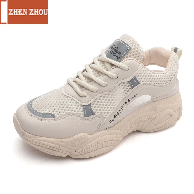 Женские кроссовки на платформе дышащие для прогулок теннисные новинка 2019 | Обувь