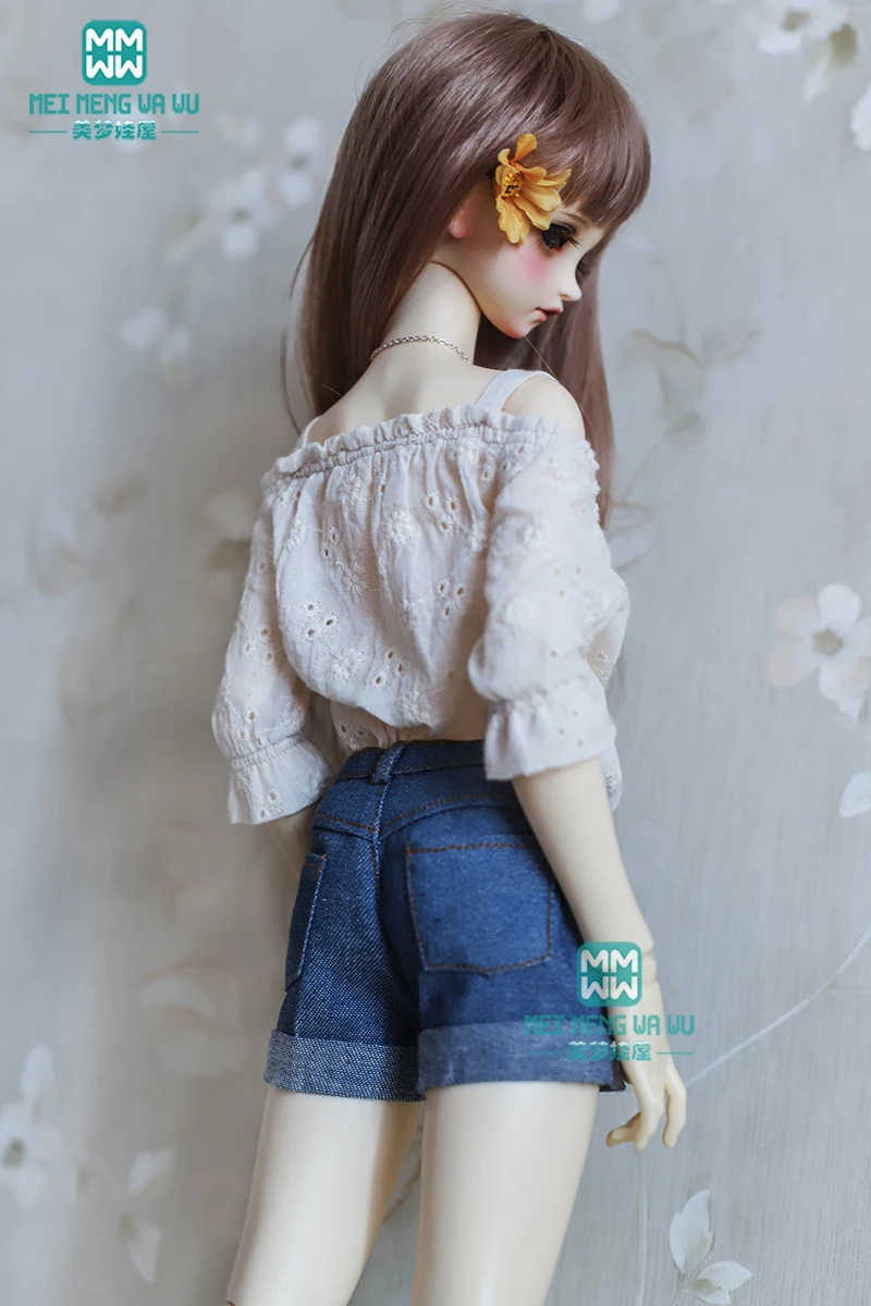 BJD Кукла Одежда для 1/3 BJD SD10 DD кукла Модная белая рубашка+ джинсовые шорты для отдыха