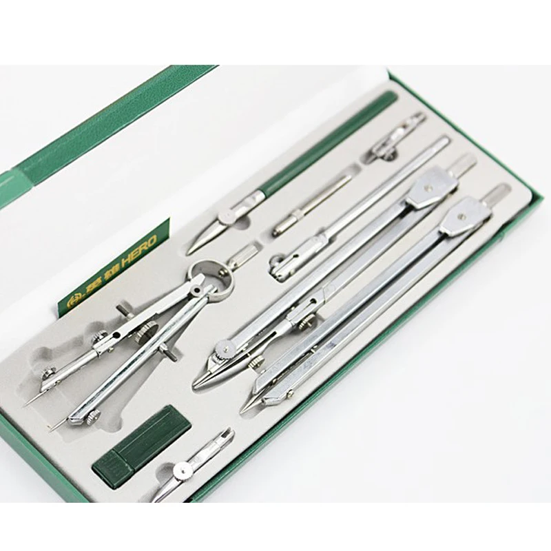 Набор механических инструментов для рисования hero H4009 9 шт./компл.|math set|mechanical drawing