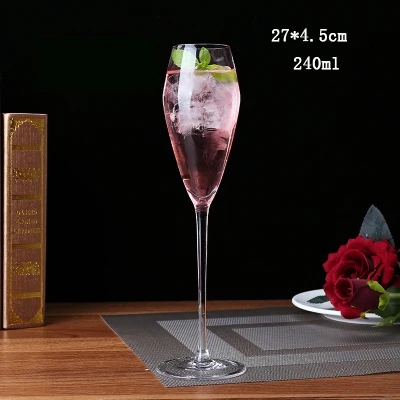 A4 240ml 2pcs Комплект из 2 предметов, без примесей свинца и с украшением в виде кристаллов Стекло флейта бокал для шампанского Стекло Кубок бокалы для красного вина коктейль Стекло Кубок подарки на свадьбу, день рождения чашка - Цвет: A4 240ml 2pcs