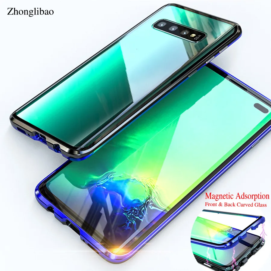Роскошный Магнитный адсорбционный металлический чехол для Samsung Galaxy S10 S9 S8 Plus Note 9 8