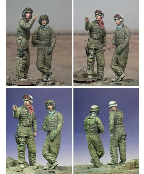 Масштаб 1/35 сборка Набор фигурок из смолы Современная танковая Команда США 2