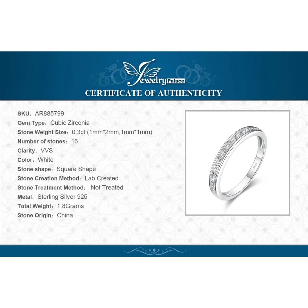 JewelryPalace кубического циркония половина Eternity свадебный набор каналов полоса 925 пробы Серебряное кольцо Красивая Новинка; Лидер продаж для Для женщин