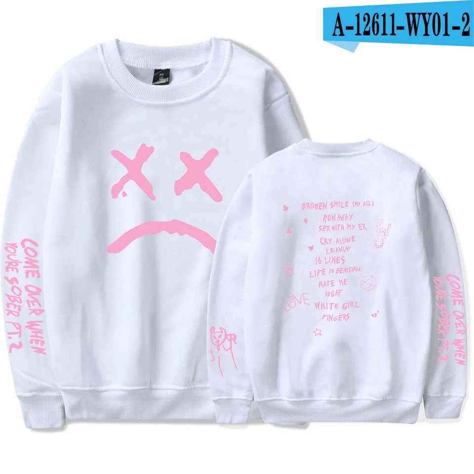 Темно-серый Rep Lil Peep Женская и мужская весенняя одежда новая горячая распродажа Harajuku монолитным длинным рукавом толстовки с принтом Kpops Толстовка Мода 4XL - Цвет: Темно-серый