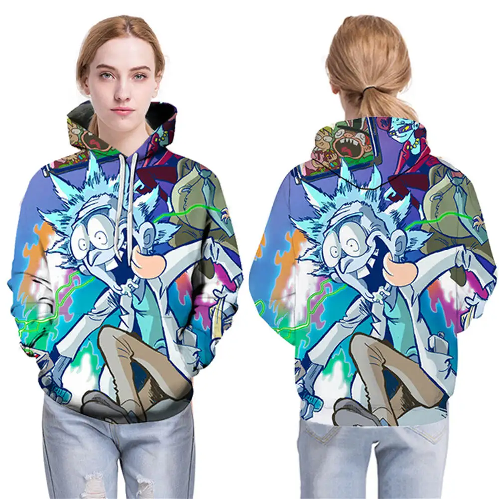 BombFun/толстовки с 3d принтом рисунком Рика и Морти для женщин мужчин толстовки