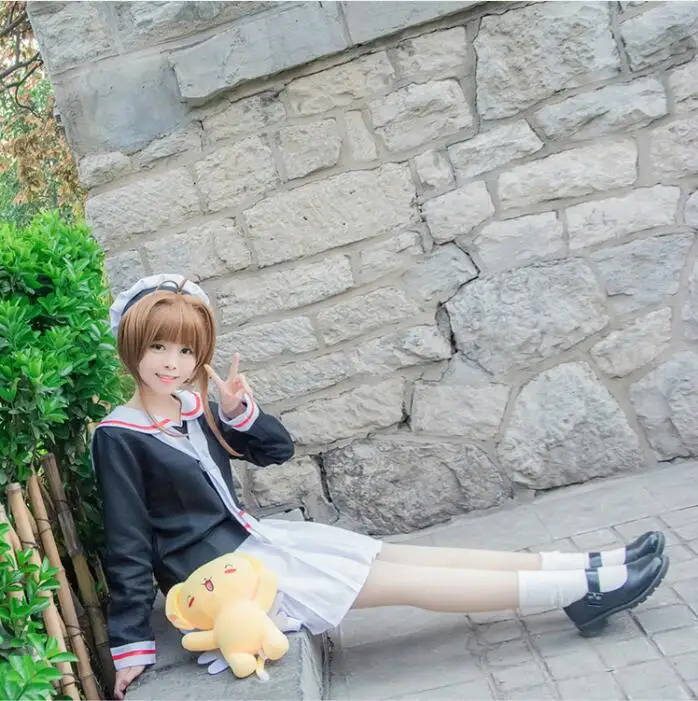Cardcaptor Sakura Card Captor школьная форма Аниме Косплей Костюм Бесплатная доставка|Костюмы