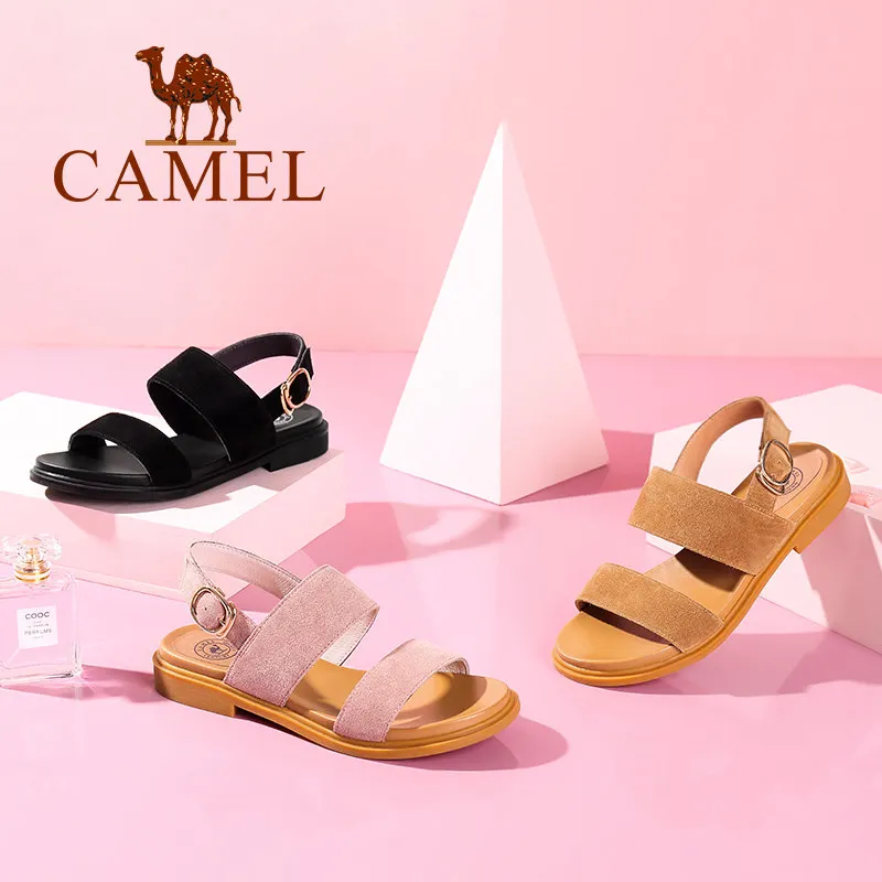 CAMEL/Женские повседневные сандалии женская обувь из коровьей замши матовая кожа