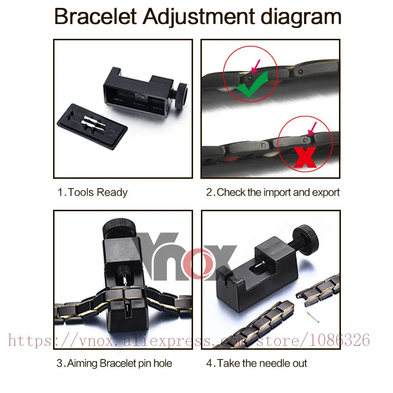 

Vnox DIY Adjustable Black Men's Stainless Steel Long Bracelets & Bangles Health Care Jewelry