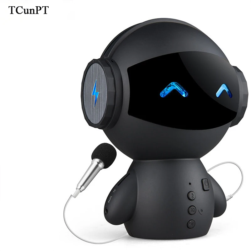 TCunPT Новый мини мультфильм робот с bluetooth динамиками Беспроводной стерео гарнитура