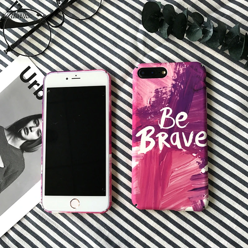 Lizardhill Fashion Hard Matte plastic Phone Case For iPhone 6 6S 7 8 plus coque for iphone x cover Funda Art Oil Painting Letter |