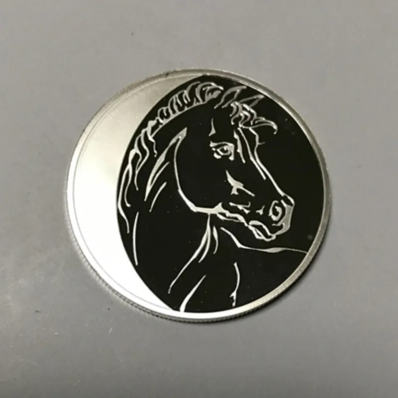 10 шт. редкий дизайн русский знак зодиака лошадь животного посеребренный 40 мм