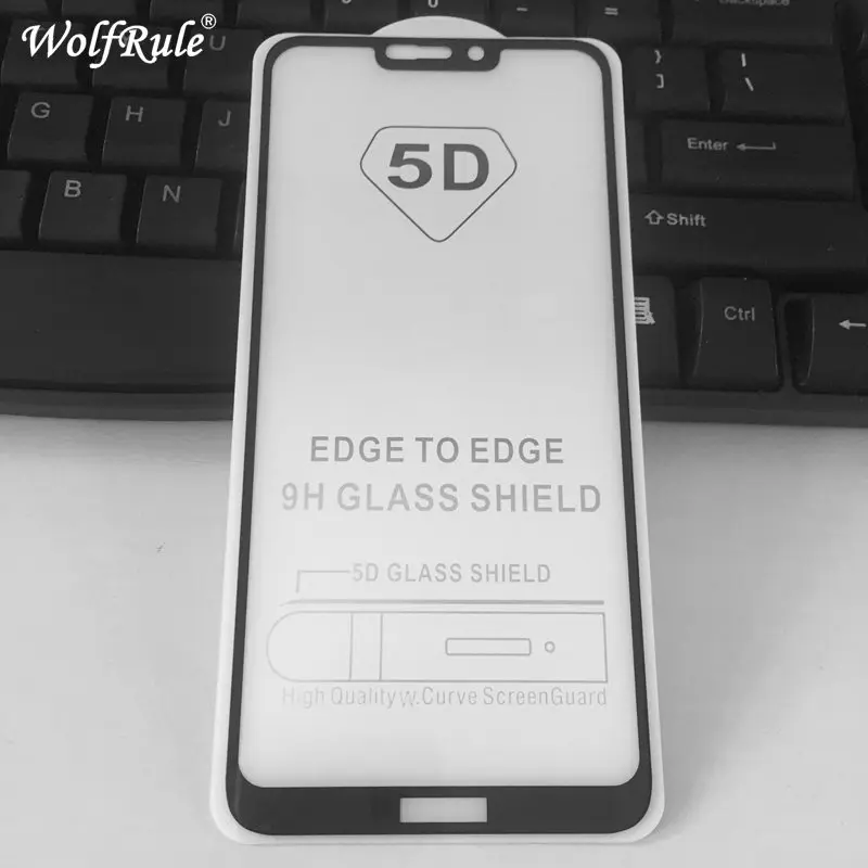 Защитное стекло 5D для Huawei Honor 8C полностью клеящееся закаленное Защитная пленка