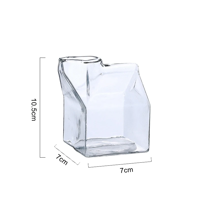 Milk Box 250 мл креативная стеклянная чашка, коробка для молока, кофейные чашки, бутылка для фруктового сока, Термостойкие чашки для холодных напитков, прозрачное стекло, уникальный дизайн, подарки - Цвет: Milk Box